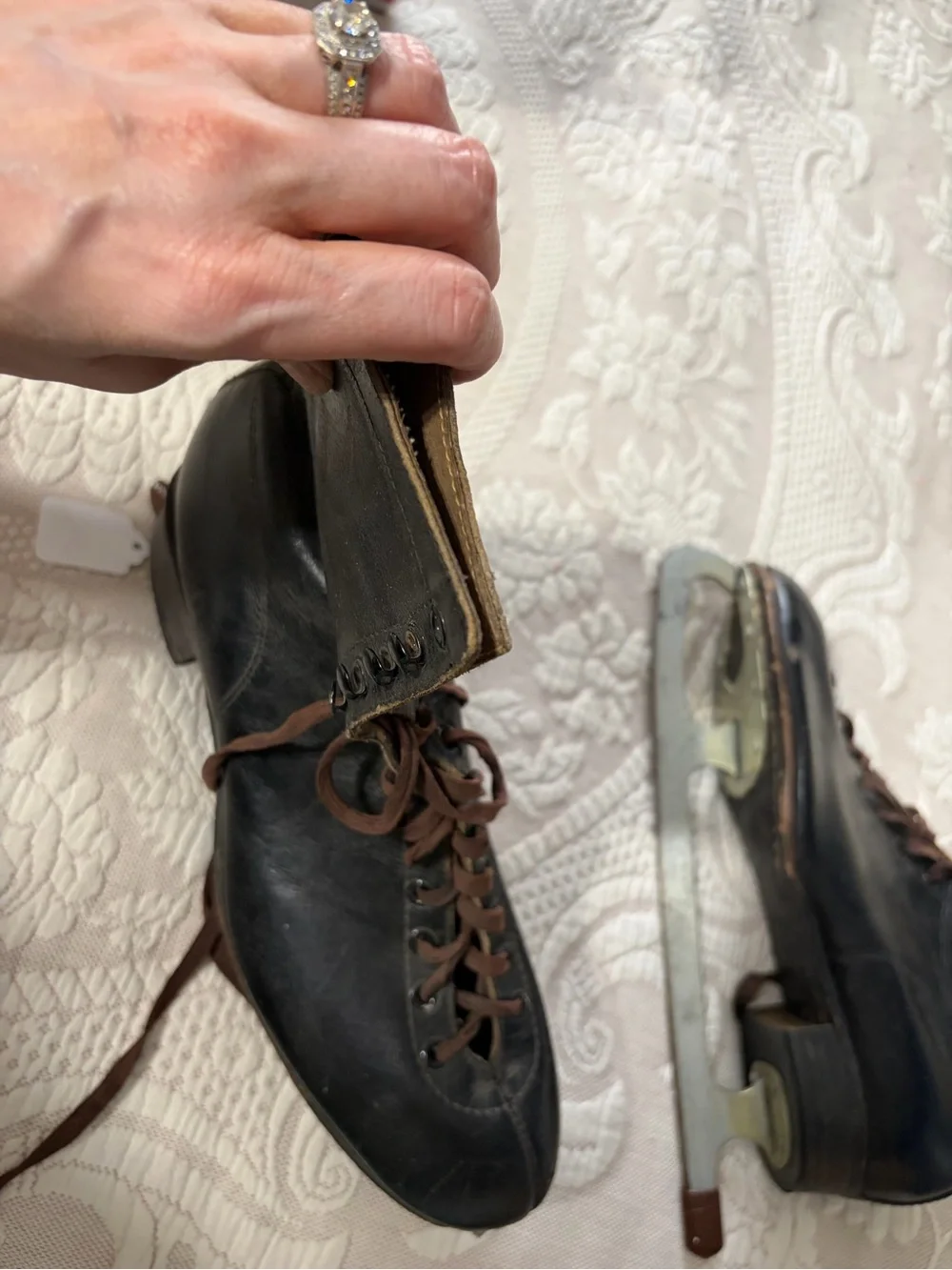 Arch Support Canada Black Leather Lace-Up Figure Ice Skates Size 10 Pair